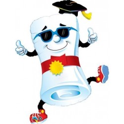 $D GLOBO 37" FOIL DIPLOMA GRADUACION