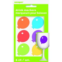 PAQ.6/U ADHESIVOS GLOBOS MULTICOLOR