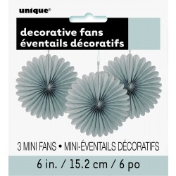  PAQ.3/U MINI ABANICO PLATA 15,2CM