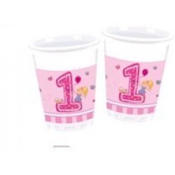   8 VASOS 1CUMPLE NIÑA 200ML