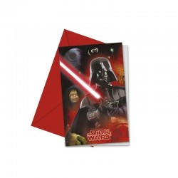 6 INVITACIONES STAR WARS HEROES