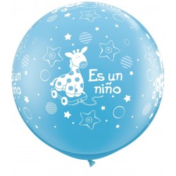 $ 2 GLOBOS JUMBO 3FT ES UN NIÑO 95CM