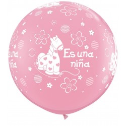 $ 2 GLOBOS JUMBO 3FT ES UNA NIÑA 95C