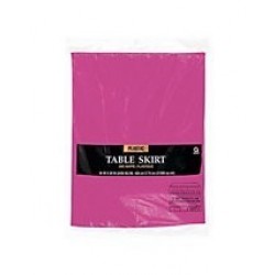 FALDA MESA PLASTICO FUCSIA 73CMX426CM