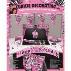 KIT DECORACION OFICINA BIRTHDAY ROSA