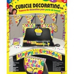 KIT DECORACION OFICINA BIRTHDAY AMARILLO