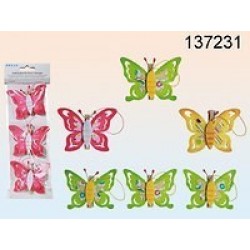 PAQ.3/U COLGANTE TRABA MARIPOSAS 6CM
