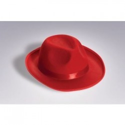   SOMBRERO ADULTO FEDORA DELUXE ROJO