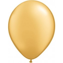   6 GLOBOS 11" LATEX METAL ORO