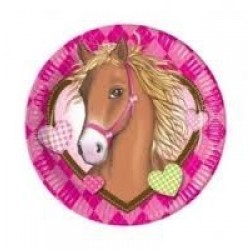   10 PLATOS  ROSA CABALLO 23CM
