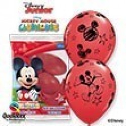   6 GLOBOS 12" LATEX MICKEY ROJO