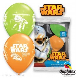 6 GLOBOS 12" LATEX STAR WARS COR.SUR.