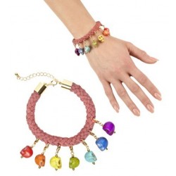 PULSERA CUERDA 7 CALAVERAS COLORES
