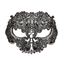 MASCARA CALAVERA ENCAJE NEGRO