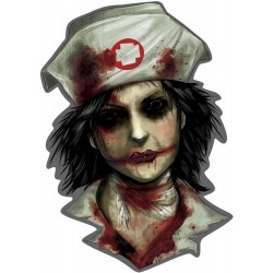 SILUETA ENFERMERA ZOMBIE 26X26CM