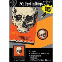 KIT 20/U INVITACIONES CALAVERA HALLOWEEN