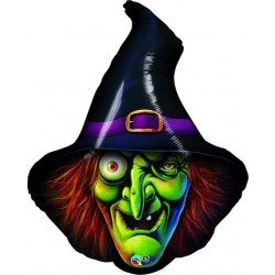 $D GLOBO 34" FORMA BRUJA HALLOWEEN