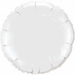   GLOBO 9" PALO FOIL REDONDO BLANCO