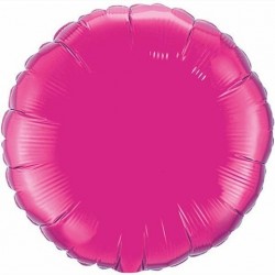 $D GLOBO 9" PALO FOIL REDONDO FUCSIA