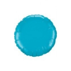 $D GLOBO 9" PALO FOIL REDONDO TURQUESA