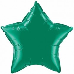    GLOBO 9" PALO FOIL ESTRELLA VERDE