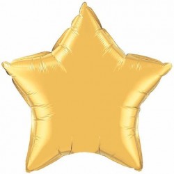   GLOBO 9" PALO FOIL ESTRELLA ORO