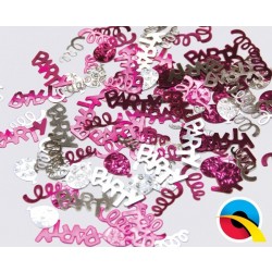 CONFETI PARTY SWIRLS ROSA/PLATA 12GR