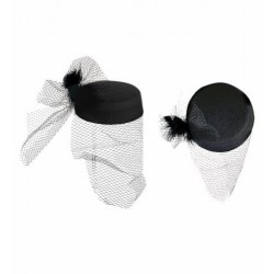 SOMBRERO TINA C/REJILLA PLUMA FIELTRO