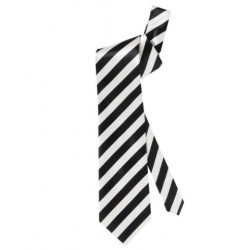 CORBATA BLANCA C/RAYAS NEGRA RASO