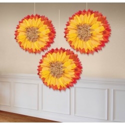 PAQ.3/U COLGANTE FLOR PAPEL OTOÑO 40,6CM
