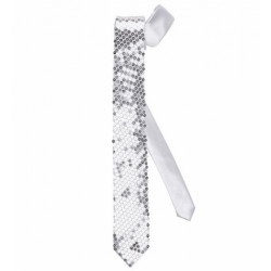   CORBATA CON LENTEJUELAS PLATA