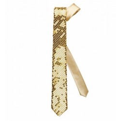 CORBATA CON LENTEJUELAS DORADA