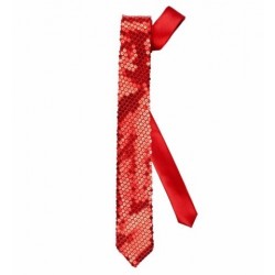   CORBATA CON LENTEJUELAS ROJA