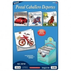 $D TARJETA CABALLERO DEPORTE EN RELIEVE