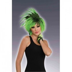  PELUCA CHICA AÑO 80 PUNK VERDE NEON