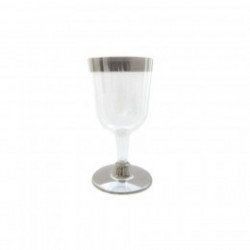 12 COPAS VINO FILO PLATA 180ML