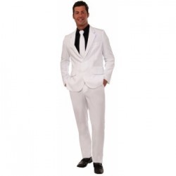 DISFRAZ T-XL TRAJE CORBATA BLANCO