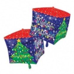 GLOBO 15" FOIL CUBO MERRY CHRISTMAS LIGH