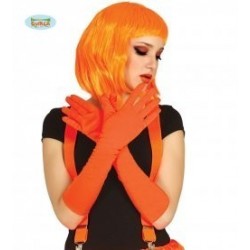 PAR GUANTES ADULTO LARGO NARANJA 45CM