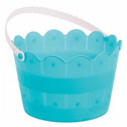 CUBO PLASTICO C/ASA AZUL CARIBE 12CM