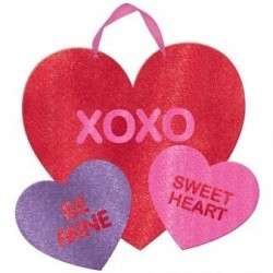 COLGANTE TRIPLE CORAZONES GLITTER