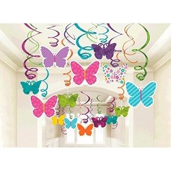 KIT DECORACION ESPIRAL MARIPOSAS 30PIEZA