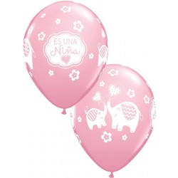 $D 50 GLOBOS 11" LATEX  ES UNA NIÑA ROSA