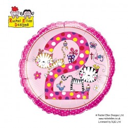 $D GLOBO 18" FOIL REDONDO N2 GATOS