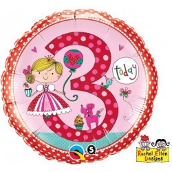 $D GLOBO 18" FOIL REDON N3 PRINCES TOPO