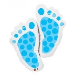 $D GLOBO 35" FOIL  PIE TOPO BEBE AZUL