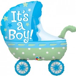 $D GLOBO 35" FOIL FORMA CARRITO AZUL BAB
