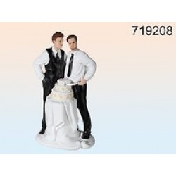 FIGURA PAREJA NOVIOS MASCULINOS 19X10CM
