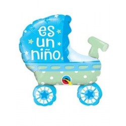 $ GLOBO 14" PALO FOIL CARRITO ES UN NIÑO
