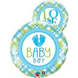 $D GLOBO 18" FOIL REDONDO PIES BABY BOY
